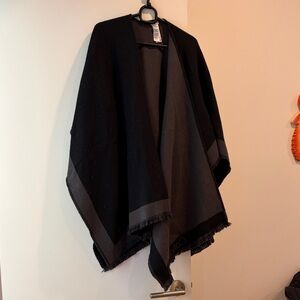 Calvin Klein Black Women's Open Front Cape O/S